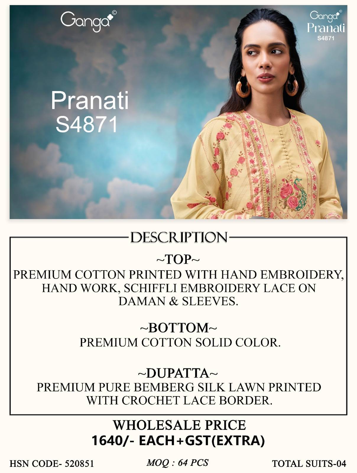 PRANATI 4871 By Ganga Fashion Stylish Beautiful Colourful COTTON Dresses At Wholesale Price
